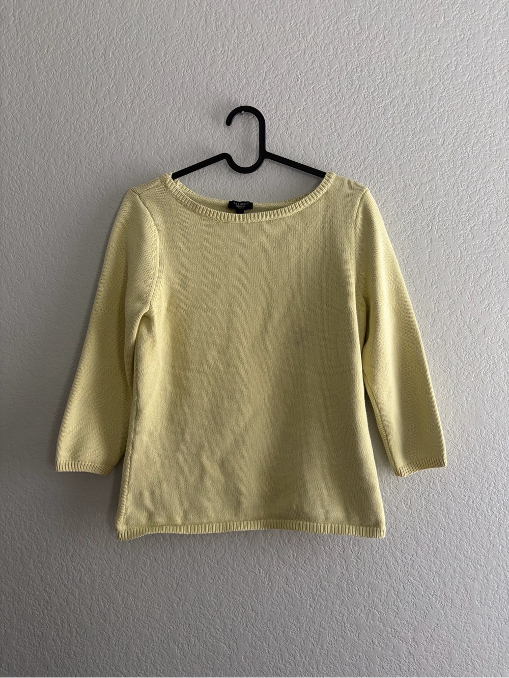 Talbots Butter Yellow Crewneck Knit Sweater